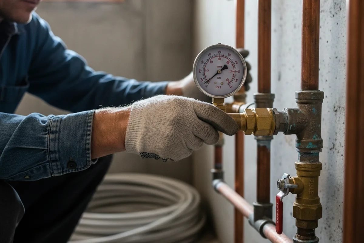 Pressure testing a repaired line during Water Line Repair in Cheltenham