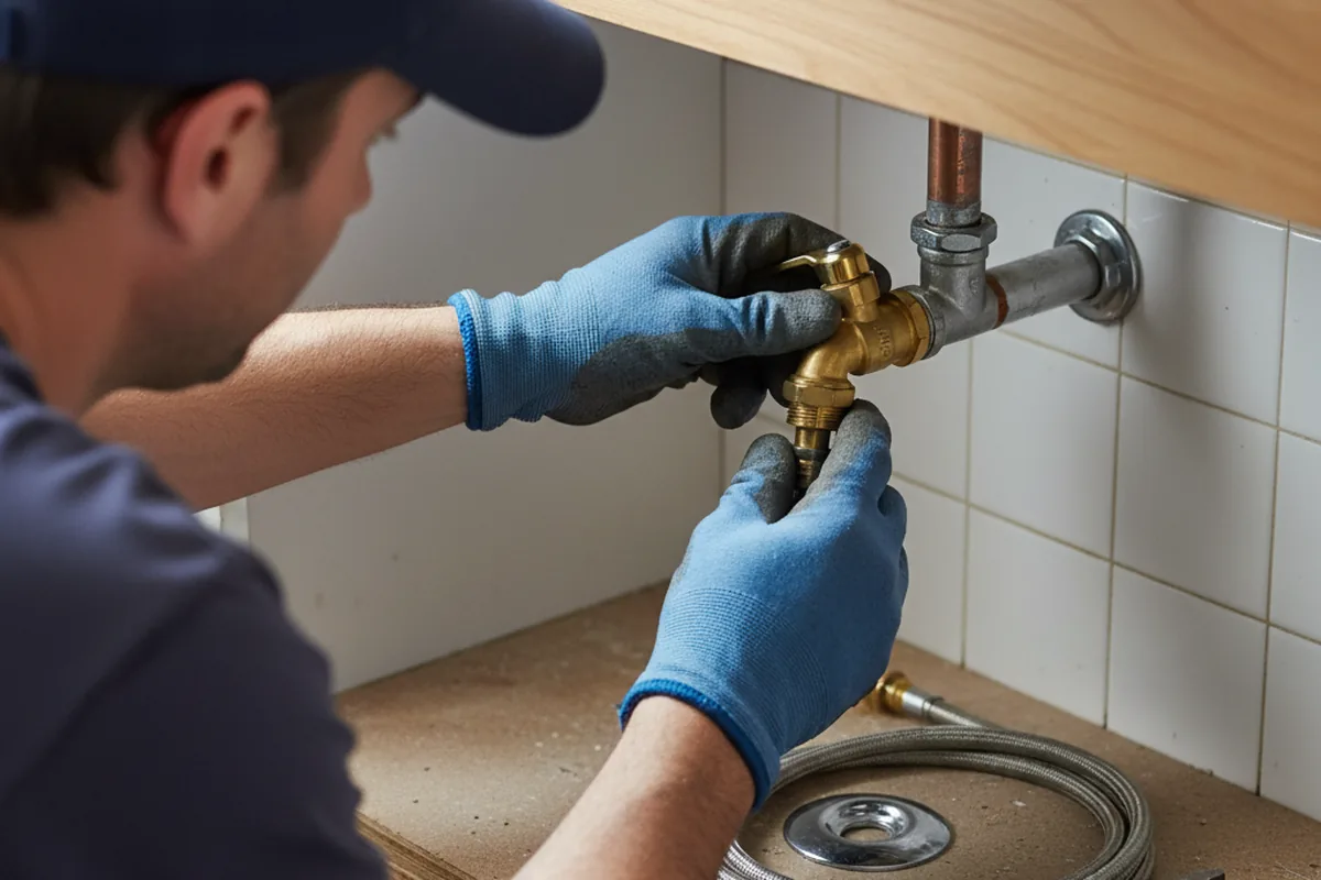 Shutoff valve and fitting work during Burst Pipe Repair in Cheltenham